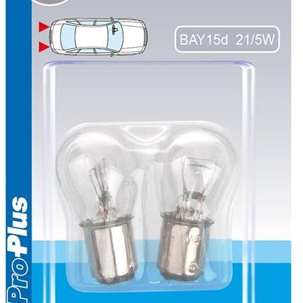 ProPlus Set van 2 lampjes, Bol Bajonet 15D 12V 21/5 W ( Achterlicht/Remlicht combi)