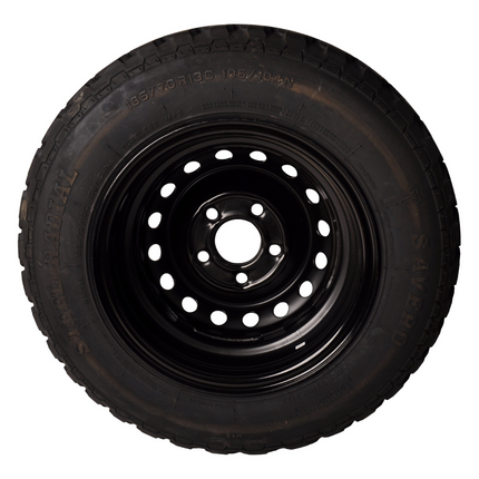 Savero Compleet aanhanger wiel - 185/70R13C - offroad profiel - zwarte velg - steekmaat: 5x112 - draagvermogen: 950 kg - naafdiameter: 67 mm