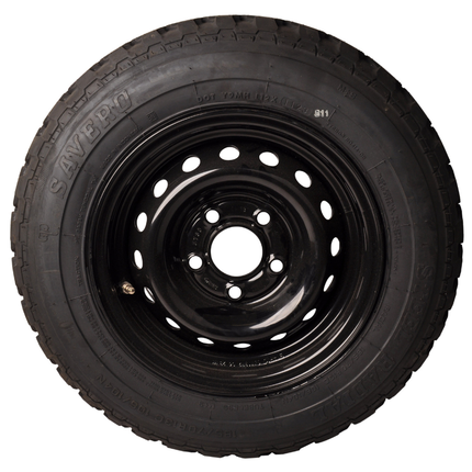 Savero Compleet aanhanger wiel - 185/70R13C - offroad profiel - zwarte velg - steekmaat: 5x112 - draagvermogen: 950 kg - naafdiameter: 67 mm