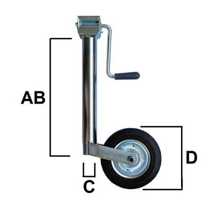 Simol Premium Neuswiel - 48 mm - draagvermogen: 150 kg - zijslinger en rubber wiel op stalen velg