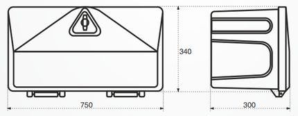 Stabilo Stabilo box 750 - onderbouw disselkist/disselbak/gereedschapskist - 750x340x300 mm