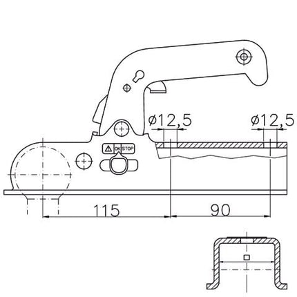 Winterhoff Winterhoff EM150-V-F - koker 60 mm - 1500 kg - ongeremde koppeling
