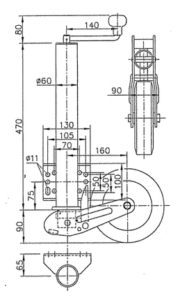 Winterhoff Winterhoff Neuswiel - rond 60 mm - draagvermogen: 250 kg - automatisch opklapbaar